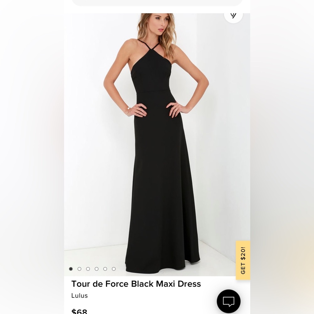 Lulu’s Black maxi dress. Size S.
